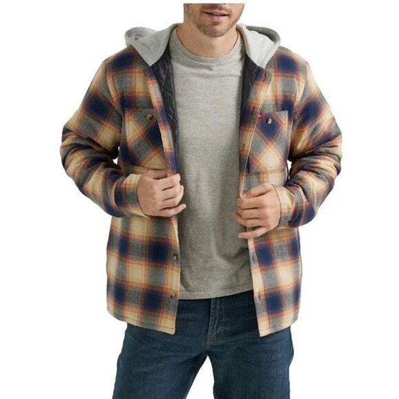 Wrangler Blanket Lined Coat Jacket Mens Sz 3XL Plaid Snap Front Western Shacket - Picture 1 of 14